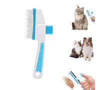 Pet Hair Removal Comb Flea Comb,Cat Grooming Brush with Release Button,One-Click Self-Cleaning,for Massaging and Cleaning Shedding Pets Hairs,Pet Grooming Supplies for Cats & Dogs (Blue 2)