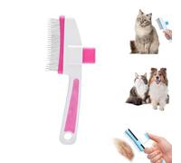 Pet Hair Removal Comb Flea Comb,Cat Grooming Brush with Release Button,One-Click Self-Cleaning,for Massaging and Cleaning Shedding Pets Hairs,Pet Grooming Supplies for Cats & Dogs (Pink 2)