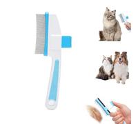 Pet Hair Removal Comb Flea Comb,Cat Grooming Brush with Release Button,One-Click Self-Cleaning,for Massaging and Cleaning Shedding Pets Hairs,Pet Grooming Supplies for Cats & Dogs (Blue 1)