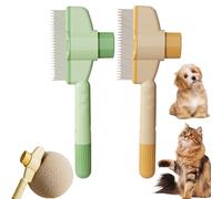 Pet Hair Removal Comb Flea Comb, Self-Cleaning Pet Flea Comb Grooming Brush, Flea Comb for Cats, New Cat Brush with Release Button, Pet Grooming Brush for Short&Long Hair
