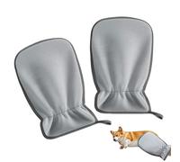 Pet Hair Removal Glove - 2 Pieces De-Shedding Tool,Double Side Pet Grooming Supplies For Long-Haired Bunnies Cats Dogs Shedding Daily Care Puppy Training Salon