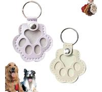Pet Hair Storage Keychain, Dog Fur Storage Keychain, Paw Shaped Pet Memorial Keepsake Keychains, for Collecting Dog Hair (#B,2pcs)