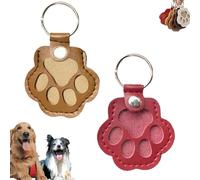 Pet Hair Storage Keychain, Dog Fur Storage Keychain, Paw Shaped Pet Memorial Keepsake Keychains, for Collecting Dog Hair (#C,2pcs)