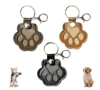 Pet Hair Storage Keychain for Dog Cat, Pet Hair Keepsake Keychains, Cute Leather Paw Keychains, Memorial Gift for Pet Lovers (3*A)