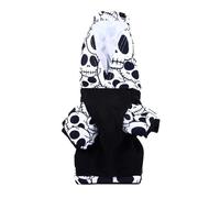 Pet Halloween Calavera Sudadera con Corbata de Moda Tinte de Moda Tibio Suave y cómodo Perrito Ropa de Invierno Sudadera Mascotas Medianas