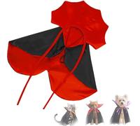 Pet Halloween Cape Costume,Adjustable Vampire Cape for Dogs and Cats, Qiansail Cat Vampire Cloak,Halloween Dog Costume (Red,Large)