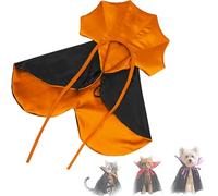 Pet Halloween Cape Costume,Adjustable Vampire Cape for Dogs and Cats, Qiansail Cat Vampire Cloak,Halloween Dog Costume (Orange,Small)