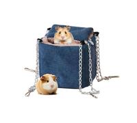 Pet Hammock for Cage, Ferret Bed, Hamster Swing, Chinchilla Nest, Sugar Glider Hanging Rest, Squirrel Bed, Small Animal Swing for Ferrets, Hamsters, Rodents, 3.54x3.54x3.54 Inches