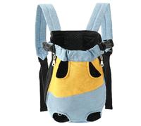 Pet Handle Backpack Cat, Cat Backpack Carrier, Adjustable Backpacks Legs out Easy-Fit Chest Carrier,for Cats Dogs Travel, Outdoors, Going out (Yellow-Blue,XX-Large)