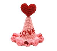 Pet Hat - Dog Party Hat | Cat Birthday Hat | Cartoon Crochet Small Cats Knitted Hat | Adjustable Headbands Hats | Comfortable Pet Valentines Headwear Crochet Hat Photo Props For Cats, Dogs, Puppy