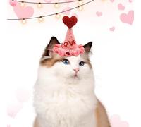 Pet Hat - Soft Cat Hat - Cartoon Crochet Small Cats Knitted Hat | Breathable Cats Love Pattern Hat Knitted Photo Props Cats, Puppy, Kitten