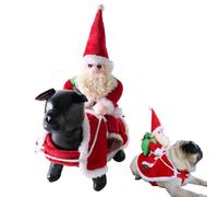 Pet Holiday Cosplay, Dog Christmas Costume, Riding Pet Cosplay Costumes Christmas Pet Clothes, Funny Clothes Suits Hat Cosplay Costume for Small Medium Large Dogs Cats, 3.78x9.06x1.97 Inches
