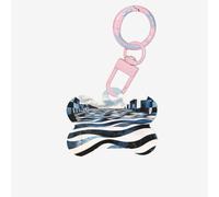 Pet ID Tags - Etiquetas personalizadas para perro y gato, diseño de onda fractal, diseño de ciudad futura, acrílico en forma de hueso, color rosa claro, mediano