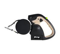 Pet Lead with Light - 3 Meters Retractable Pet Lead | Correa de perro retráctil automática de doble cabeza | Correa para caminar | Cable portátil con mango acolchado, clip fuerte, construcción ligera