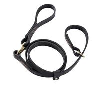 Pet Leash， Correa Martingale Cuero Genuino: Sistema antitirones Giratorio, Acolchada Resistente, Entrenamiento Pastor Alemán y Golden Retriever,for Pets(Black Smart App,1.5Wide1.7Rice)