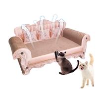 Pet Lounge - Funny Cat Grakeding Post de cartón resistente sofá cama | Rosa Claw Launger, muebles de relajación para gatitos, sofá de juegos para siesta, cojín resistente para arañazos, decoración