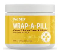 Pet MD Wrap-A-Pill - Pasta de píldora con sabor a queso y tocino para perros, 4.2 onzas