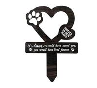 Pet Memorial Stake - Wooden 20cm Paw Marker | Garden Grave Decor | Dog Remembrance - Timber Keepsake | Cemetery Sign | For Yard Burial Garden Decoration