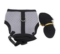 Pet Mesh Chest Back Me Harn Dog Harn con Lealfa de Malla con Leal Malla con le Moldia con Capa de Mascota, Malla de Masa Pequeña Tracción Transpirable Pecho de Tracción Espalda para Cobertura de
