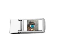 Pet Mirror Angry Head Cat Happy Slim Money Clip Stainless Holder Pocket Wallet