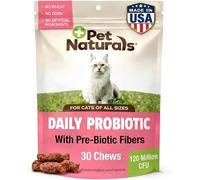 Pet Naturals Probiótico Diario para Gatos, 30 masticables, suplemento de Apoyo digestivo e inmunológico para Gatos