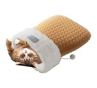 Pet Nest - Saco de calentamiento semicerrado, punto de dormir de felpa suave, retiro de seguridad, proporciona espacio de descanso para gatitos, hogar, coche, coche, pequeño accesorio de interior