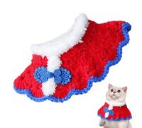 Pet New Year Collar, Neck Collar Holiday Dog Collars Pets Scarf, 9.84-11.81 Inches Comfortable Dogs Wreath Collars, Red and White Puppy Neckwear for Outdoor Walks, Cotton Thread
