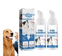 Pet Oral Tartar Remover Spray, No-Brush Pet Oral Care Foam, Fresh Breath, Helps Reduce Plaque & Tartar Build-Up, Daily Teeth Cleaning for Dogs & Cats (2pc)