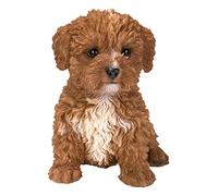 Pet Pals Cavapoo de chocolate | Decoración de resina para el hogar o el jardín | PP-CAV7-F