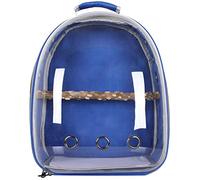 Pet Parrot Carrier Pájaro Bolsa de Viaje Mochila Espacio Cápsula Transparente Mochila Transpirable Loro para Senderismo (Azul profundo)