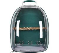 Pet Parrot Carrier Pájaro Bolsa de Viaje Mochila Espacio Cápsula Transparente Mochila Transpirable Loro para Senderismo (Verde)