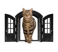 Pet Passage Gate - Interior Cat Door | 24x27.5x7.2cm French Panel Design with Easy Install Feature, Abs Construction with Lightweight Style, Functional Home Category Accessory
