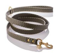 Pet Passion Rein The Saddle Stitch - Correa de cuero vegano reciclado duradera y resistente para mascotas con accesorios de joyería personalizados, oliva escocesa, talla única