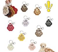 Pet Paw Shaped Leather Keychain, Dog Hair Collector Keychains Charm Memorial Storage Box, Cat Unique Memorial Collection Key Chain, Handmade Keys Holder for Collecting Cats and Dogs Hair(9PCS)