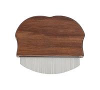 Pet Pew - Many curvo Wooden Peine para preparación | Material de madera y metal con diseño ergonómico, suave en la piel para cachorro, gatito, caballo, conejo, bañamiento, viaje, 2.52 x 2.17 pulgadas