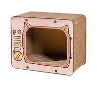 Pet Playhouse Cats - Interactive Climber for Hideaway | Corrugated Cardboard Lounger with Scratch Pads, Elevated Platforms, Toys, Resting Nook for Kittens Small Animals Indoor Entertainment