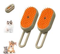 Pet Puffease Spritz Defur Comb, Puffease Spritz Defur Comb for Cats Dogs, 3-In-1 Puff Ease Cat Steam Brush, Pet Spray Hair Removal Combs, One-Click Spray Brush (Khaki+Khaki)