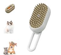 Pet Puffease Spritz Defur Comb, Puffease Spritz Defur Comb for Cats Dogs, 3-In-1 Puff Ease Cat Steam Brush, Pet Spray Hair Removal Combs, One-Click Spray Brush (White)