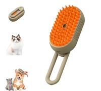 Pet Puffease Spritz Defur Comb, Puffease Spritz Defur Comb for Cats Dogs, 3-In-1 Puff Ease Cat Steam Brush, Pet Spray Hair Removal Combs, One-Click Spray Brush (Khaki)