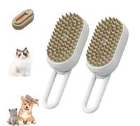 Pet Puffease Spritz Defur Comb, Puffease Spritz Defur Comb for Cats Dogs, 3-In-1 Puff Ease Cat Steam Brush, Pet Spray Hair Removal Combs, One-Click Spray Brush (White+White)