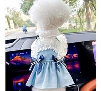 Pet Puppy Cat Clothing Source Factory Direct Sales Spring and Autumn Style Spicy Girl Denim Skirt Collection (Sea Breeze Holiday Cowboy, X-S)