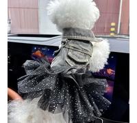 Pet Puppy Cat Clothing Source Factory Direct Sales Spring and Autumn Style Spicy Girl Denim Skirt Collection (Night Sky Cowboy Yarn Skir)
