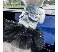 Pet Puppy Cat Clothing Source Factory Direct Sales Spring and Autumn Style Spicy Girl Denim Skirt Collection (falda de hilo de vaquero nebulosa, talla L)