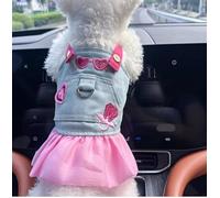 Pet Puppy Cat Clothing Source Factory Direct Sales Spring and Autumn Style Spicy Girl Denim Skirt Collection (Falda vaquera de moda rosa, XL)