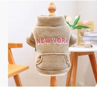 Pet Puppy Cat Clothing Source Factory Direct Sales - Sudadera con capucha de lana de cordero al por mayor (chaqueta con bolsillo con cremallera, color caqui, talla XS)