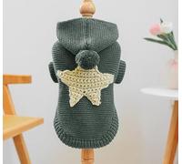 Pet Puppy Cat Clothing Source Factory Direct Sales - Suéter cálido de estrella de mar nórdico para otoño e invierno (gris oscuro, pequeño)