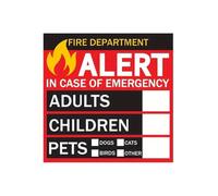 Pet Rescue Fire Safety Sticker - Alta visibilidad Decal, Weatherpr | Vinyl Warning Sign, Reflective House Alert Instruction, Door Window Shield | For Animal Owners