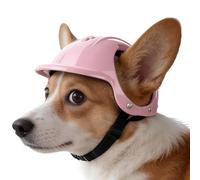 Pet Safety Helmet - Adjustable Dog & Cat Helmet with Ear Holes, Outdoor Head Protection Hat for Medium Large Breeds, Riding, Cycling, Motorcycle and Camping Activities