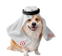 Pet Saudii Headscarf - Middle Eastern Puppy & Kitten Head Wrap | Dog Costume Cosplay Outfit for Halloween Christmas Festival Dress Up Party | Funny Arab Style Pet Hood for Small Dogs Cats Photo Props