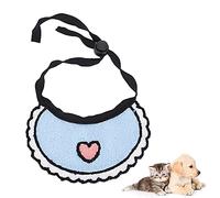 Pet Scarf Collar for Dogs & Cats | Adjustable Wool Neck Towel | Handmade Heart Pattern Design | Small Dog Puppy Cat Accessories (Azul)